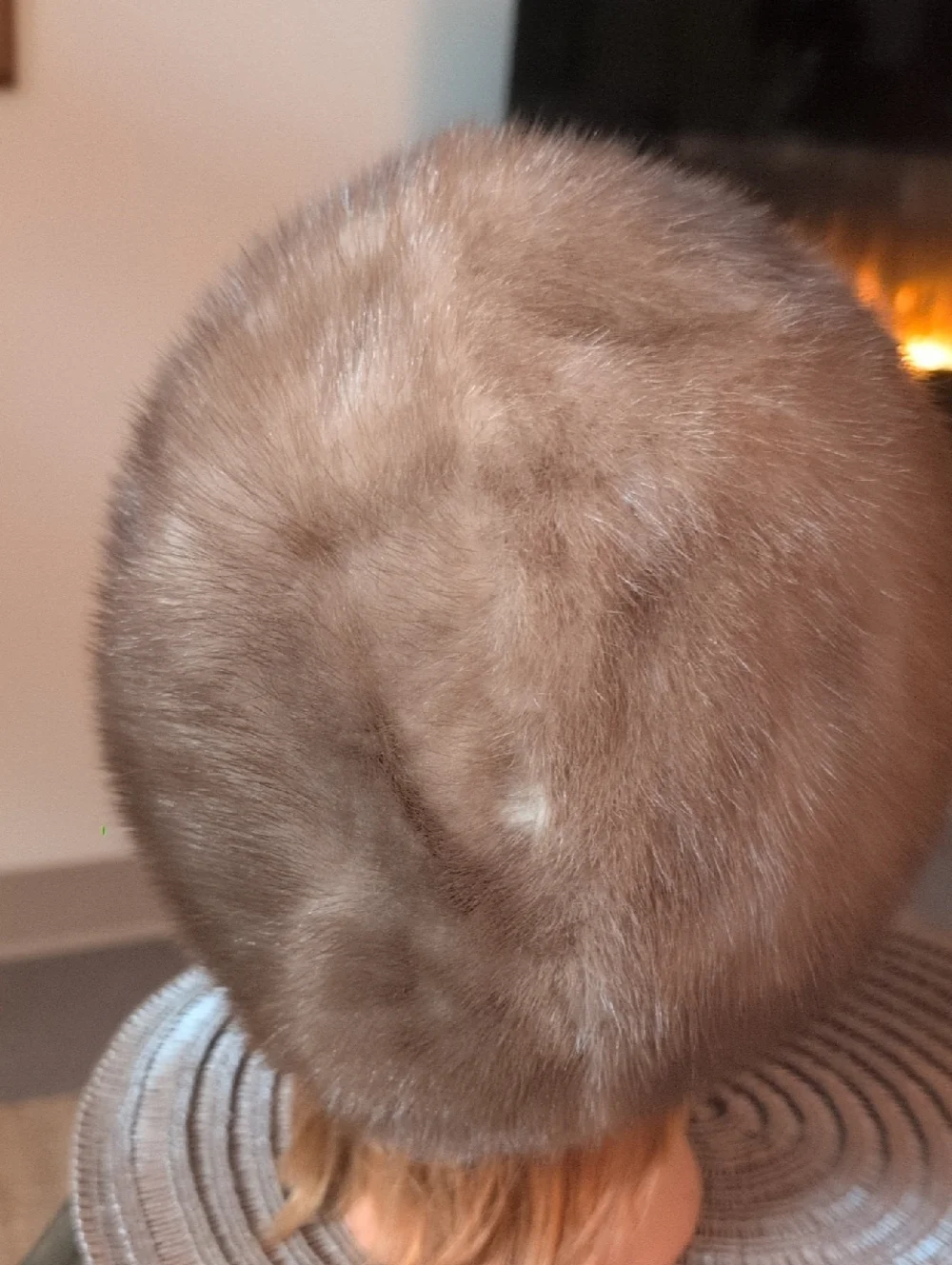 VTG Light Brown Mink Pill Box Hat - Picture 3 of 5